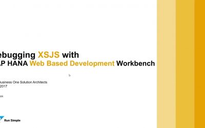 SAP HANA Extended Application Services (XS) Introduction 7/11: Development Workbench, XSJS Debugging