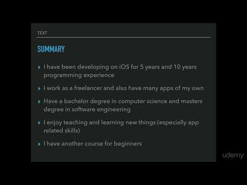 Intermediate Mobile App Development (Swift 3, iPhone iOS10) : About Me