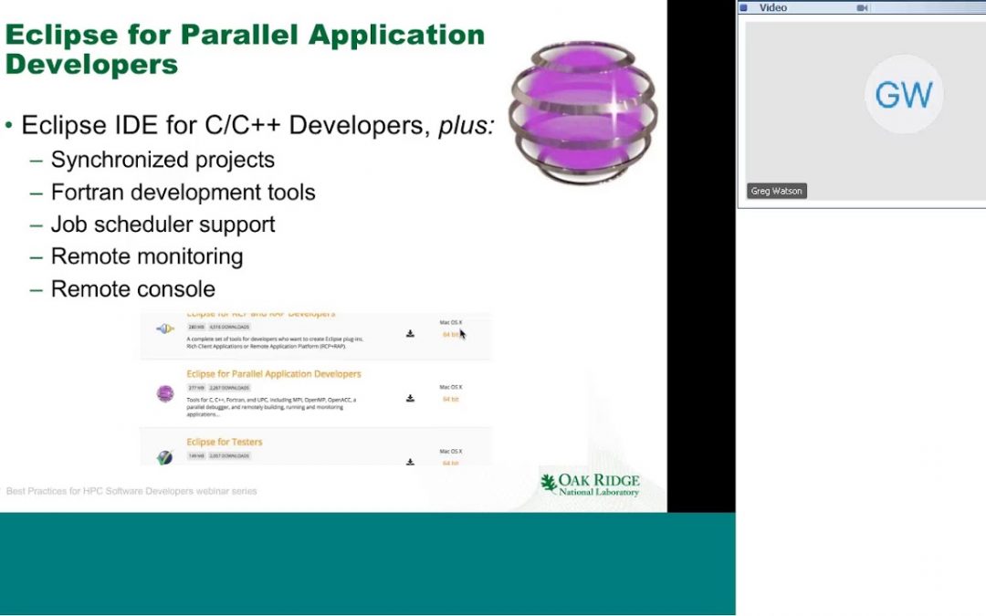 Webinar 016: Scientific Software Development with Eclipse