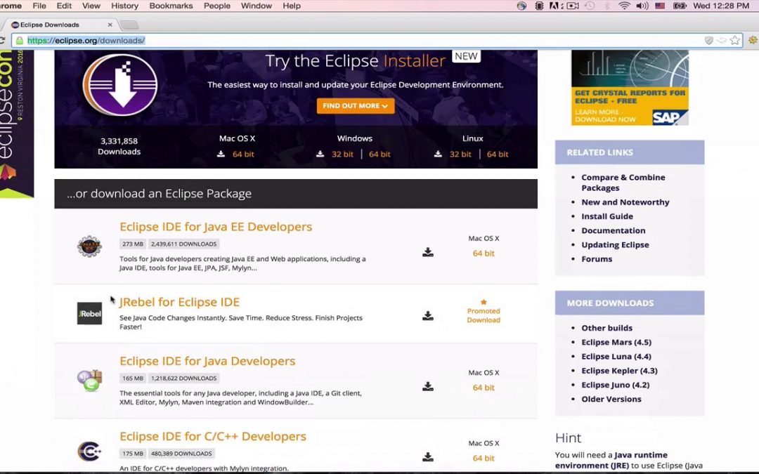 Java&Android Development for beginners: 94 Hours+ & 84 Apps : Download Eclipse IDE