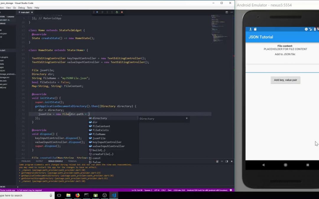 Flutter SDK Tutorial   JSON Storage App Development