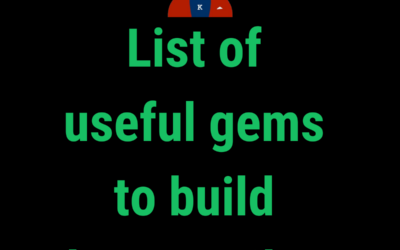 List of useful gems to build Ruby on Rails app