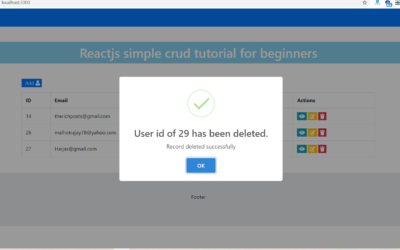 Reactjs Crud Tutorial – Delete User