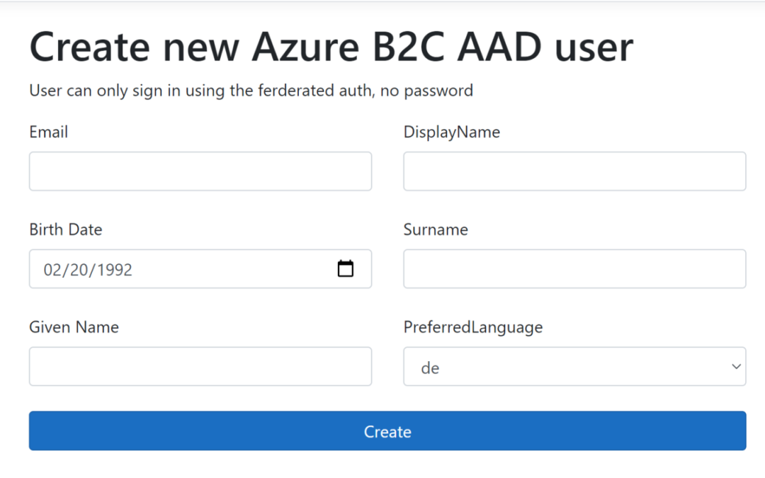 Create Azure B2C users with Microsoft Graph and ASP.NET Core
