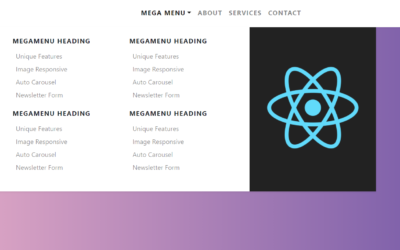 Reactjs Bootstrap 4 Mega Menus Working Demo